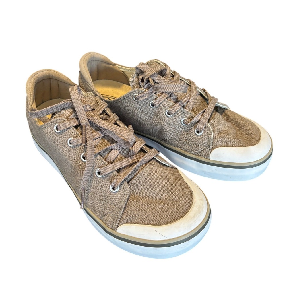 KEEN Sneaker Elsa Women 8.5 Brown Canvas Low Top Laces Casual Gorpcore Comfort